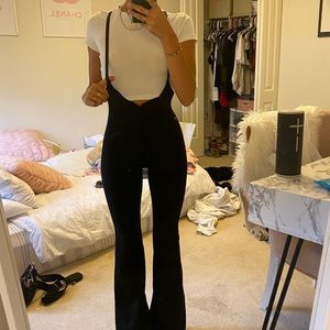Black formal bellbottom “overalls”